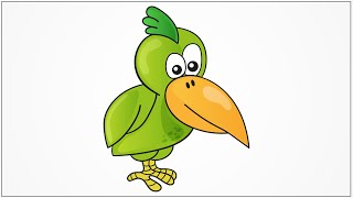 How to draw a Cartoon cute bird step by step