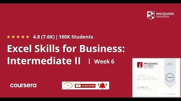 Excel Skills for Business Intermediate 2 | Week 6 | All Solutions | All Quiz Answer || Coursera