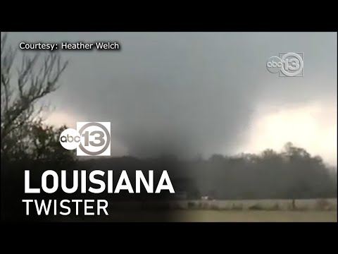 Large tornado caught on camera in Louisiana