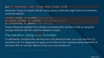 How to Combine Two Vectors Element-Wise in R and Create a List