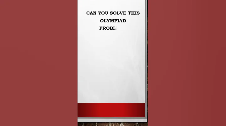 Nice Math Olympiad Question |  #math #mathematics #matholympiad