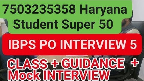 IBPS PO MOCK INTERVIEW - INTERVIEW CLASS #ibpspointerview #interviewquestions #mockinterview #ibpspo