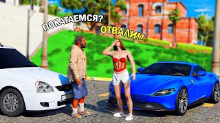 СЯДЕТ БОГАТАЯ ДЕВУШКА В ОПЕРСКУЮ ПРИОРУ!? ПРОВЕРКА ДЕВУШКИ НА ЧЕСТНОСТЬ! - GTA 5 SMOTRA RAGE 🌊ВОТЕР screenshot 5