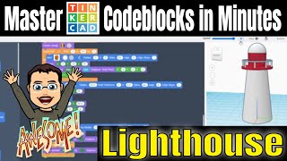 Create a Lighthouse in Tinkercad Codeblocks Step by Step #design #STEM