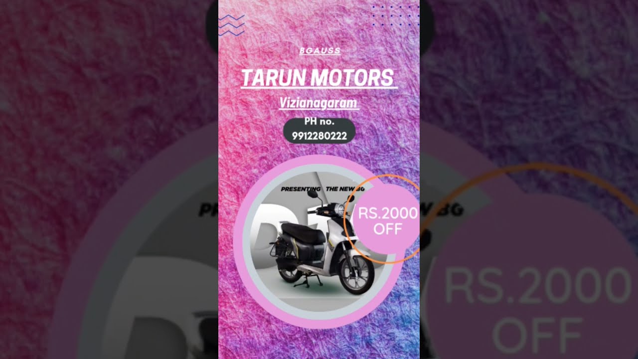 BGAUSS TARUN MOTORS Vizianagaram contact 9912280222 YouTube BGAUSS TARUN MOTORS Vizianagaram contact 9912280222 YouTube