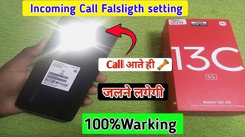 Redmi 13c 5g me incoming call flashlight notification on kaise kare/how call flashlight in redmi 13c