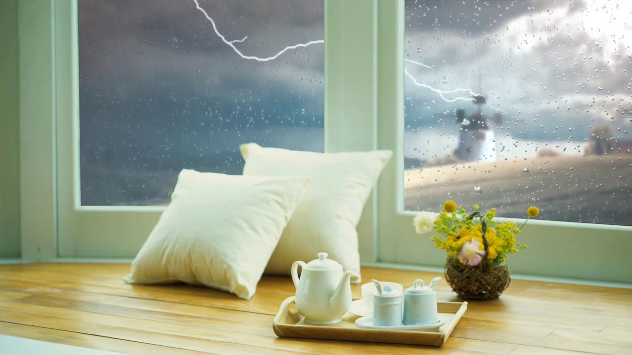 1 hour relaxing rain and thunder sounds