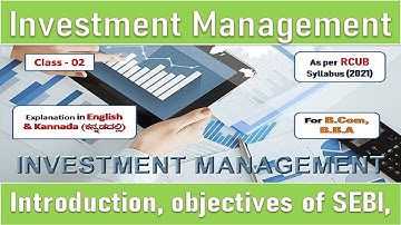 Investment Management Class 2 | Introduction to SEBI #investmentmanagement #introductionofSEBI #RCUB
