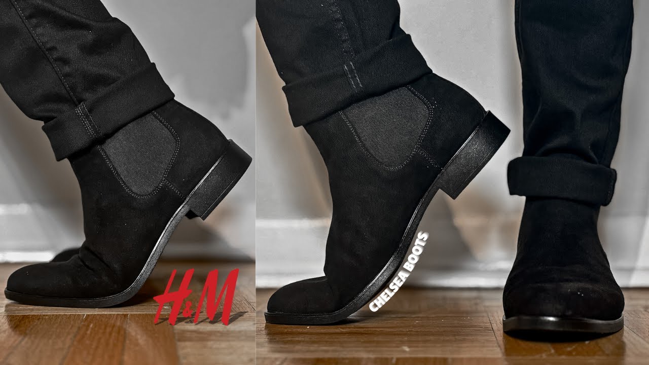 H&M Black Suede Chelsea Boots | Men display picture 2