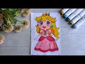 How to Draw Princess Peach (Super Mario Galaxy Movie) Super Mario Drawing Art ✍️