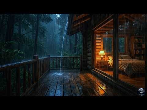 Heavy Rain in Forest Cabin 🌧️ | Calming Ambience for Sleep & Focus