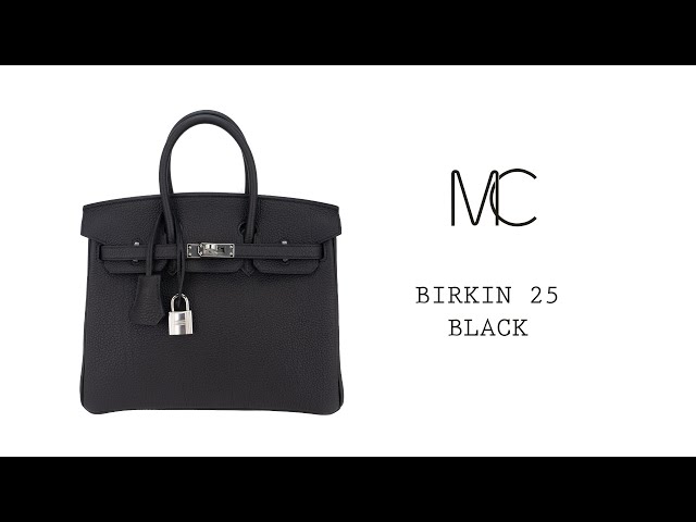 Hermes Birkin 25 Black Bag Palladium Hardware Togo Leather – Mightychic