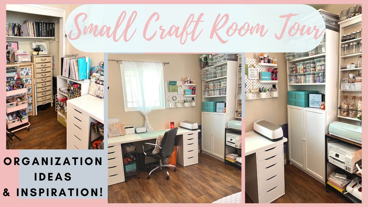 Organizing Craft Room Ideas for Small Spaces  Craft room desk, Small craft  rooms, Craft room organization