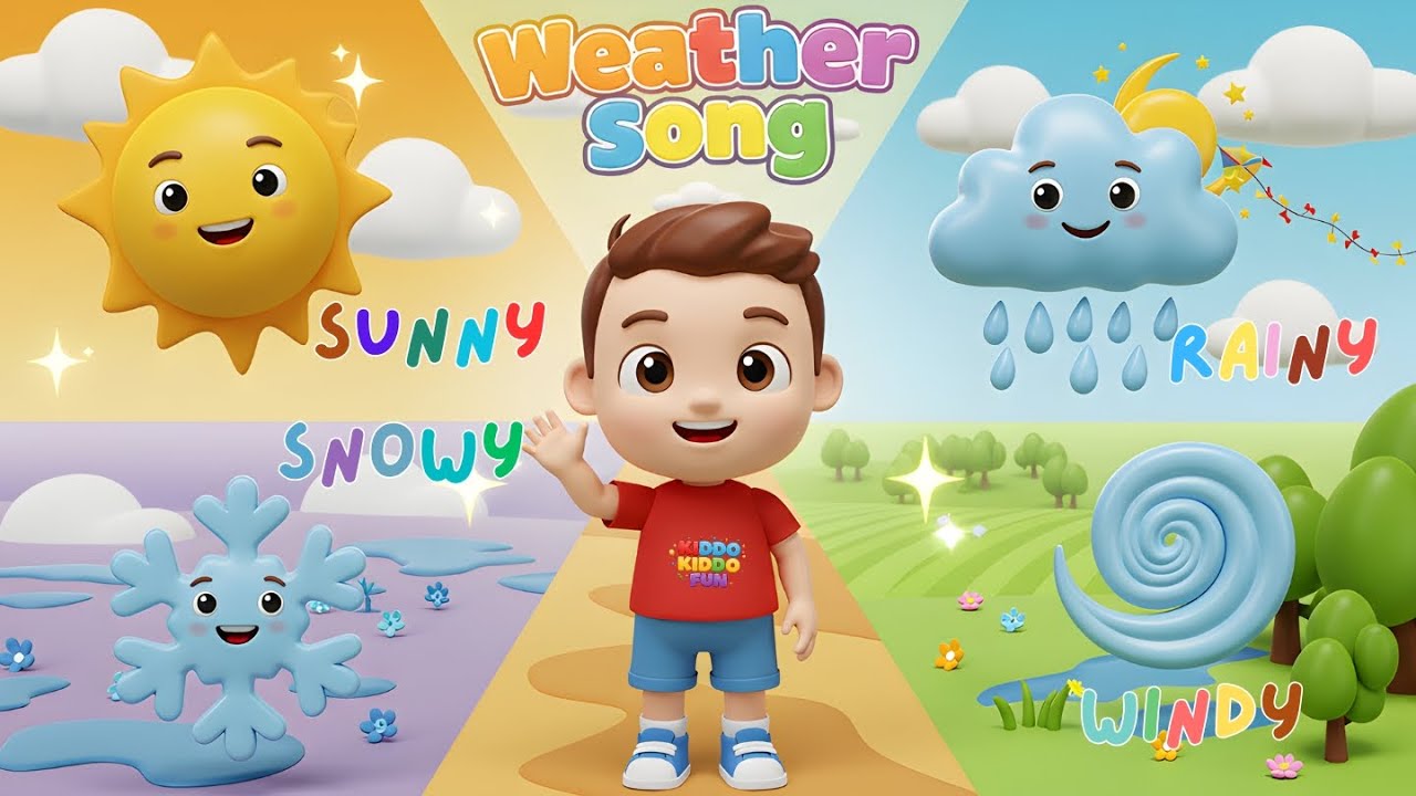 Learn Weather with Songs | Fun Kids Weather Song Lyrics (Sunny, Rainy ...