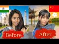 I tried my friends chinese dress  i cut my hair   tamil