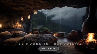 🌧️ Cliff Cave Rain Sounds: Cozy Sleep and Tinnitus Relief | Therapy Session 😴💤