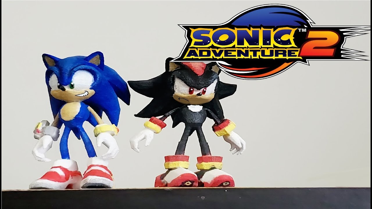 3d Printed Sonic Adventure 2 Custom Figures Sonic And Shadow Youtube