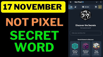 Not Pixel secret code 17 November | Not pixel today secret code  | Not Pixel