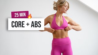 25 MIN INTENSE CORE + ABS Workout  No Equipment, Home Workout for strong and defined Abs