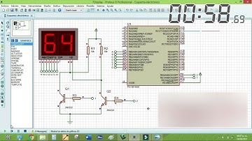 Circuito 7 segmentos (00 - 99) | Catodo Comun con un PIC 18F4550 | Proteus