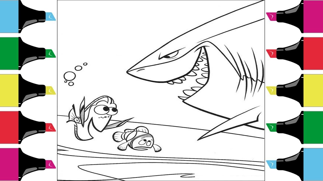 Coloring Finding Nemo Bruce The Shark Coloring Page Art