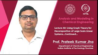Lecture 40: Using Graph Theory for Decomposition of Large Scale Linear Systems Continued