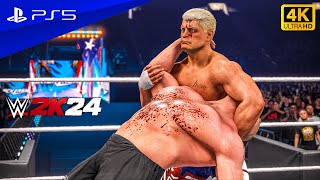 WWE 2K24 - Cody Rhodes vs. Brock lesnar | No Holds Barred Match | PS5™ [4K60]