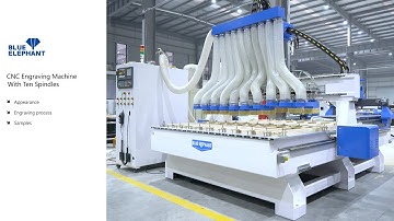 High Efficiency Woodworking CNC Engraving Machine with 10 Spindles