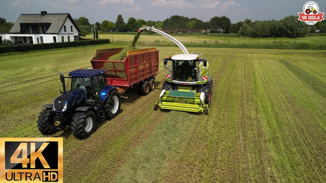 Part 1 Van der meijden chopping grass 2024 Claas jaguar 960 + new holland+ fendt +dronefootage