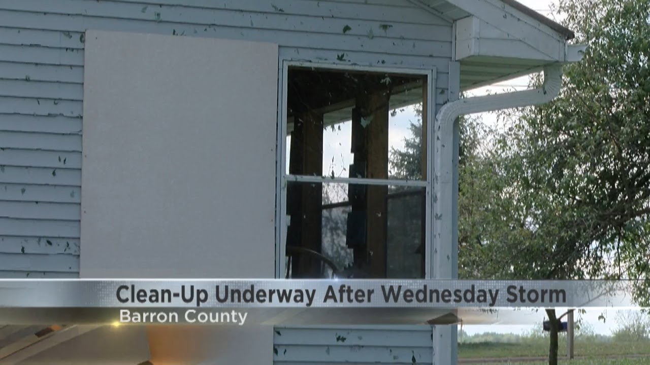 Cleanup underway in Rice Lake after hail storm - YouTube