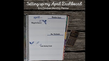 April Budget Dashboard setup- Erin Condren Monthly Planner.