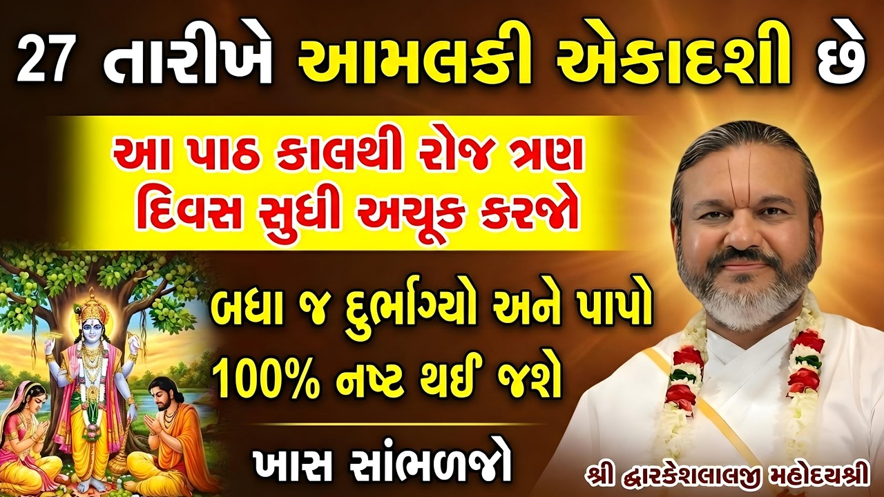 27 તારીખે આમલકી એકાદશી છે આ પાઠ કાલથી રોજ ત્રણ દિવસ સુધી કરજો બધા જ દુર્ભાગ્યો અને દુઃખો નષ્ટ થઈ જશે