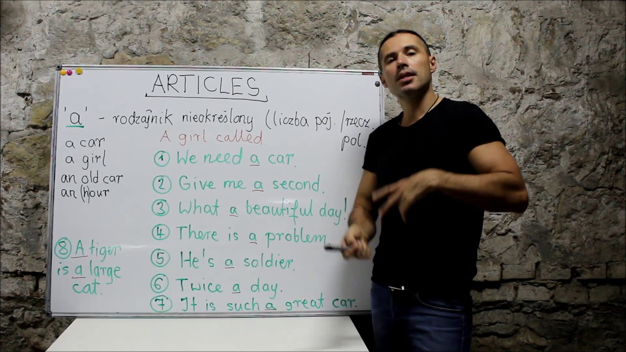 Język angielski - articles - 'a' vs 'the' - YouTube