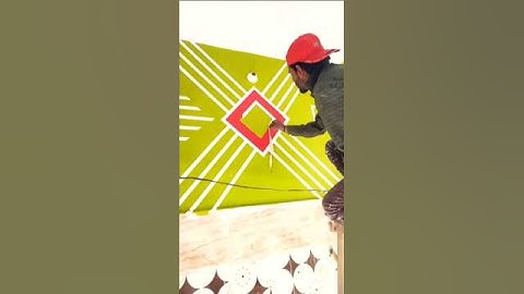 Tape Wall painting design |3D design 🥰🤗👀 #wallart #music #acrylicpainting #wallpaintingideas #art