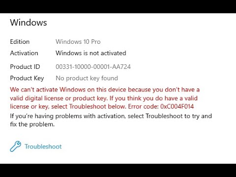 windows 10 pro product key does not work