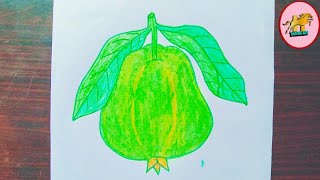 Guava Drawing|How To Draw A Guava Drawing|Guava Easy Drawing|अमरूद चित्रण|अमरूद कैसे बनाएं सरल उपाय