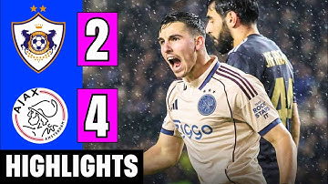 Qarabag vs Ajax 2-4 Highlights | Oscar Gloukh Goals | UCL 2025-26 | Anton Gaaei | Kasper Dolberg