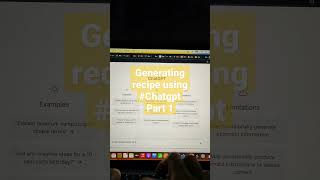 Generating recipe using #chatgpt