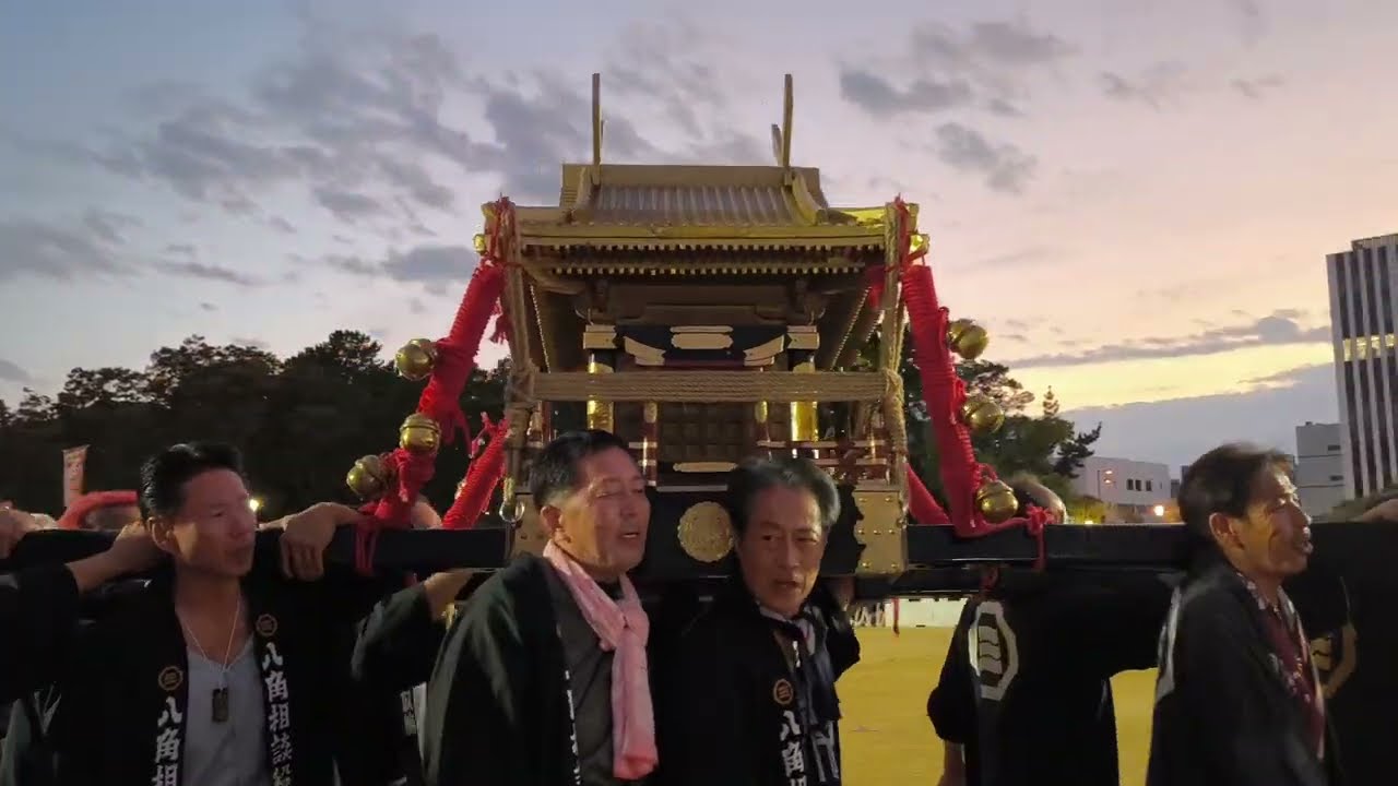 【喧嘩】【乱闘】入場からの大喧嘩勃発！松山秋祭り2025本宮 古町大神輿秋季大祭2025【四角八角】練り合わせ(宮入り)