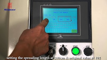 Menu options of Richpeace spreading machine