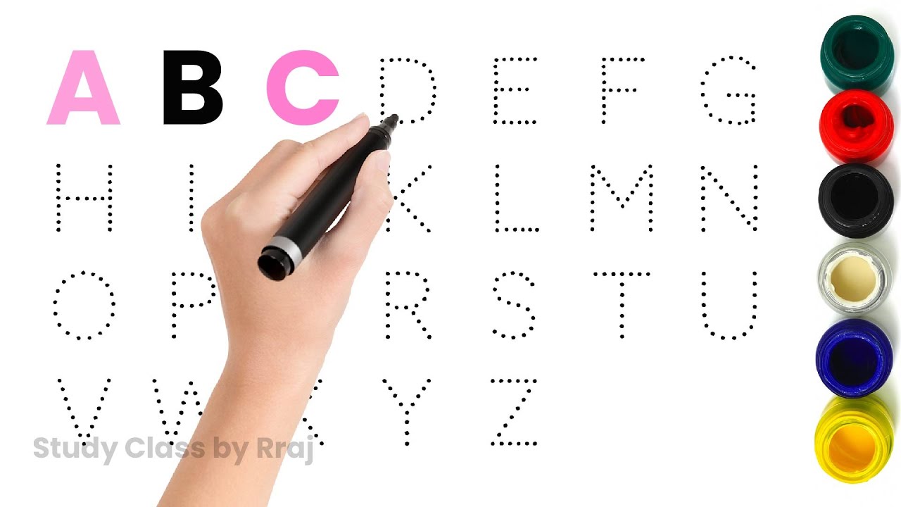 abc song | writing along dotted alphabets | learn and write abc | tracing abc | abcdef