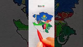 Draw Flag Map of Iran 🇮🇷 #iran #flag