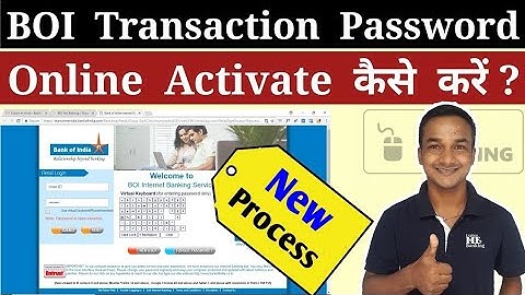 BOI Transaction Password Activation | How To Activate / Enable Bank Of India Transaction Password