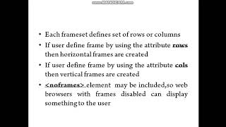 HTML FRAMES EXPLANATION