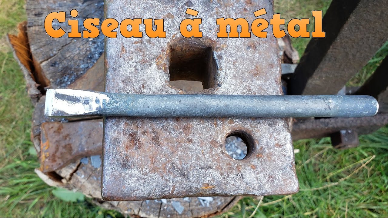 Forger un Ciseau à Métal droit. Technique de la trempe et du revenu en une seule chauffe !