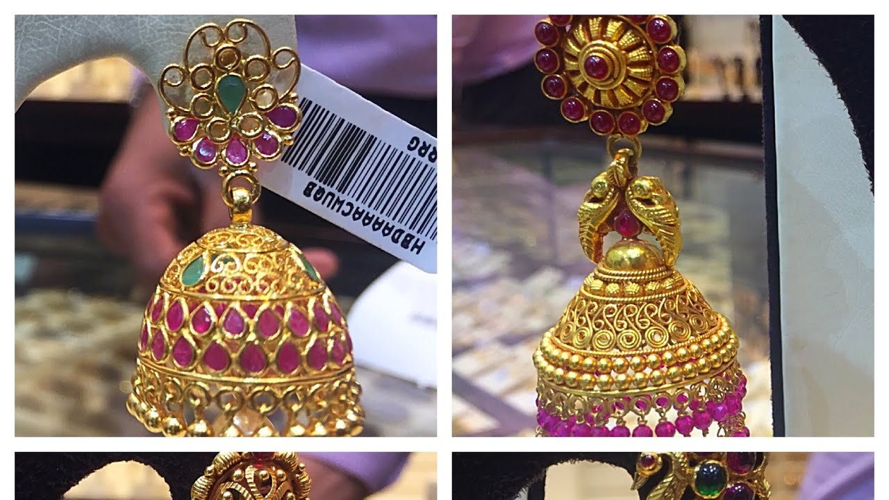 Gold Jhumka Latest Designs 2019 /Gold Ethnic Earrings /Bridal ...