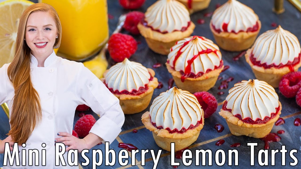 ⁣Mini Raspberry Lemon Tarts - with Lemon Curd & Meringue!!