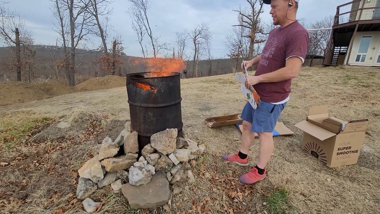 Burning cardboard 1 21 21 YouTube