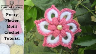 WONDERFUL Super easy crochet flower motif/How to crochet Flower Motif