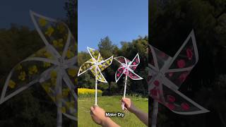 How to Make Transparent Flower Pinwheel 🌸 Easy DIY Windmill Craft at Home #butterflypin #ballpins